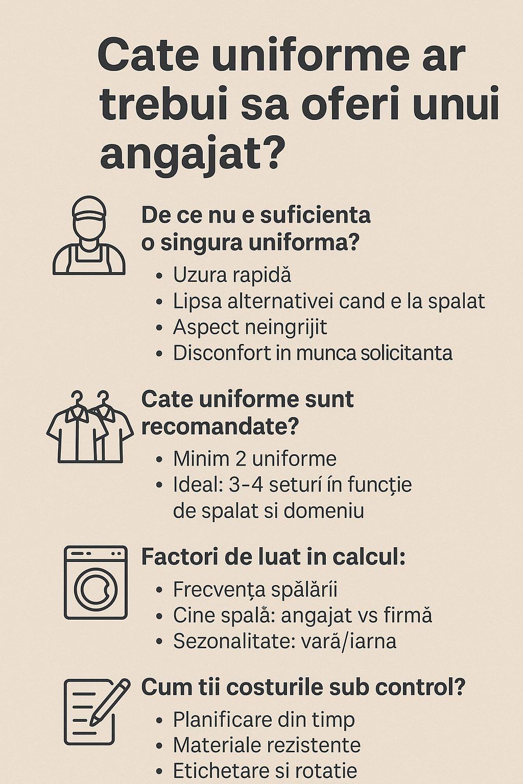 Cate uniforme ar trebui sa oferi unui angajat